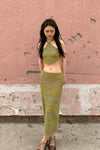 SWAYING/KNIT gradient straight long skirt SW23SS3B04 gradient green PS62